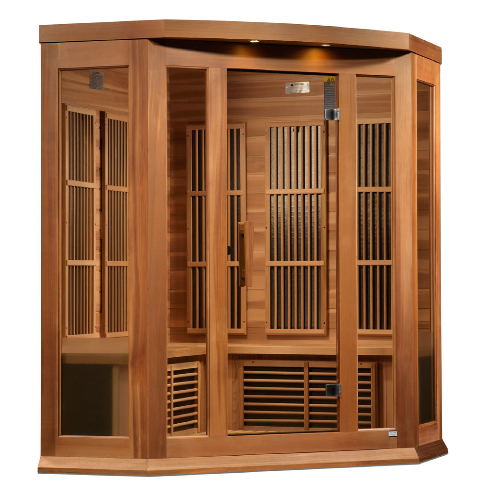 Golden Designs Maxxus "Avignon" 3-Person Corner Near Zero EMF FAR Infrared Sauna (MX-K356-01-ZF CED)