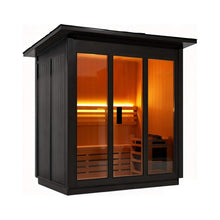 Load image into Gallery viewer, Custom 4-Person Luxury Canadian Red Cedar Outdoor Steam Sauna With Heater And Stones [Made-To-Order] (SAK42068)