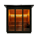 Custom 4-Person Luxury Canadian Red Cedar Outdoor Steam Sauna With Heater And Stones [Made-To-Order] (SAK42068)