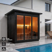 Load image into Gallery viewer, Custom 6-Person Luxury Canadian Red Cedar Outdoor Steam Sauna With Heater And Stones [Made-To-Order] (SAK78615)