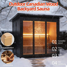 Load image into Gallery viewer, Custom 6-Person Luxury Canadian Red Cedar Outdoor Steam Sauna With Heater And Stones [Made-To-Order] (SAK78615)