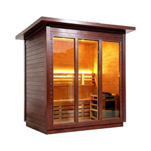 Load image into Gallery viewer, Custom 8-Person Luxury Canadian Red Cedar Outdoor Steam Sauna With Heater And Stones [Made-To-Order] (SAK13492)